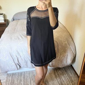 Urban Outfitters Black Embroidered Dress | XS